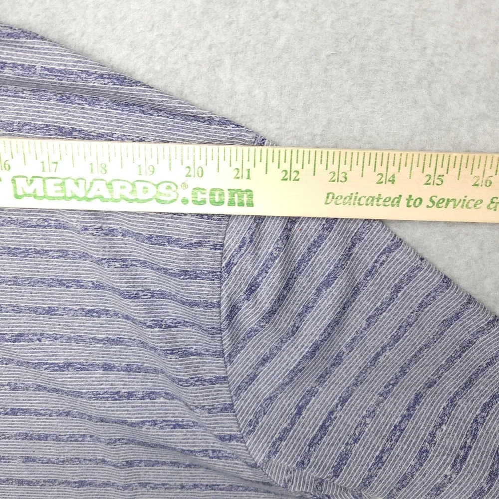 Nike Dri-FIT Polo Shirt Mens 2XL Blue Stripe‎ Golf Performance Stretch Top - Picture 11 of 11